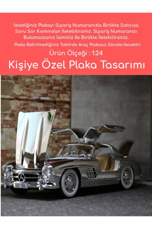 MERCEDES BENZ 300SL METAL ARABA GÜMÜŞ