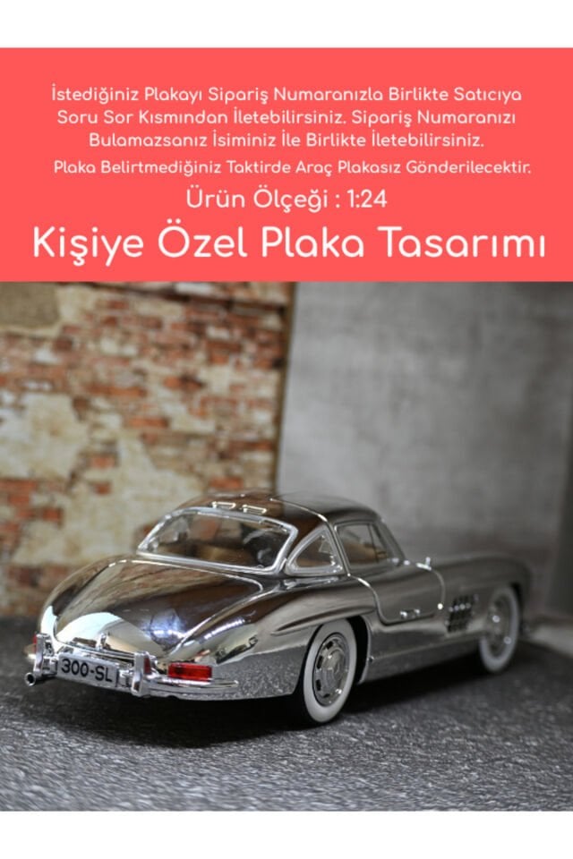 MERCEDES BENZ 300SL METAL ARABA GÜMÜŞ