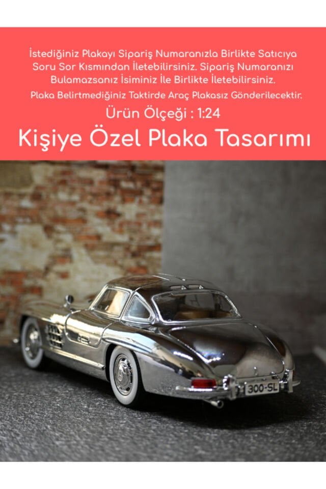 MERCEDES BENZ 300SL METAL ARABA GÜMÜŞ