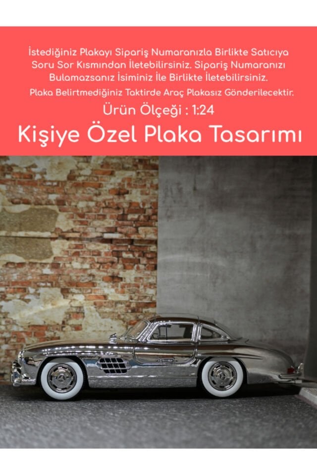 MERCEDES BENZ 300SL METAL ARABA GÜMÜŞ