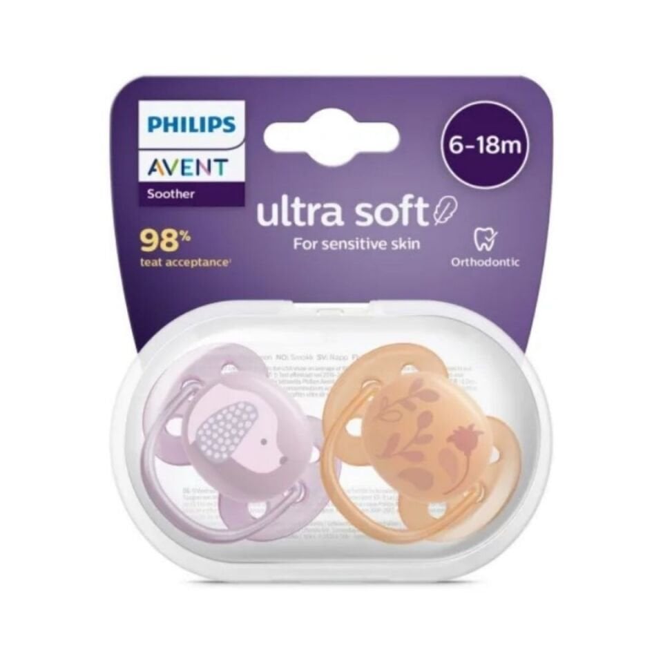 Avent Ultra Yumuşak Emzik 6-18 Ay Kız 2'li