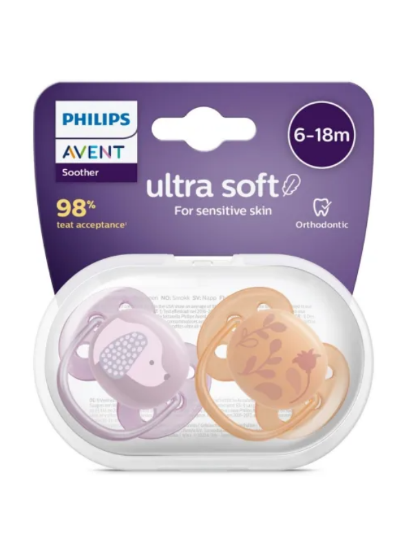 Avent Ultra Yumuşak Emzik 6-18 Ay Kız 2'li