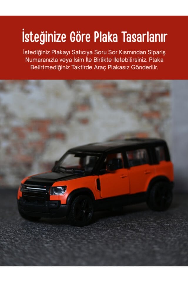 LAND ROVER DEFENDER METAL ARABA TURUNCU