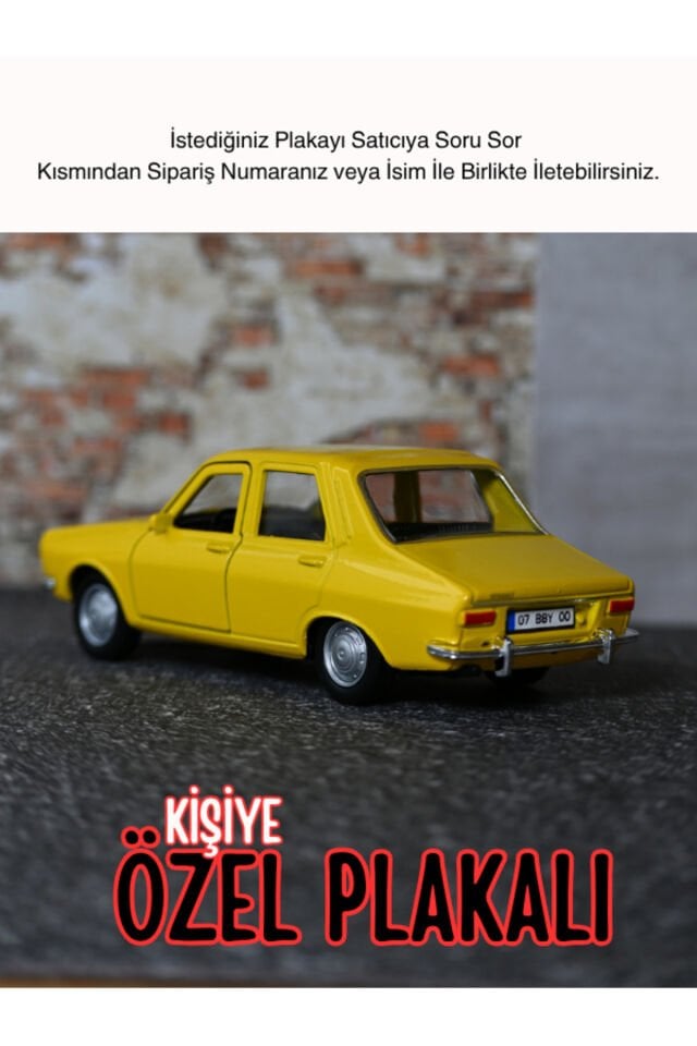 RENAULT 12 KLASİK METAL ARABA SARI