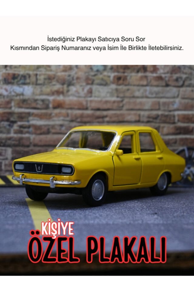 RENAULT 12 KLASİK METAL ARABA SARI