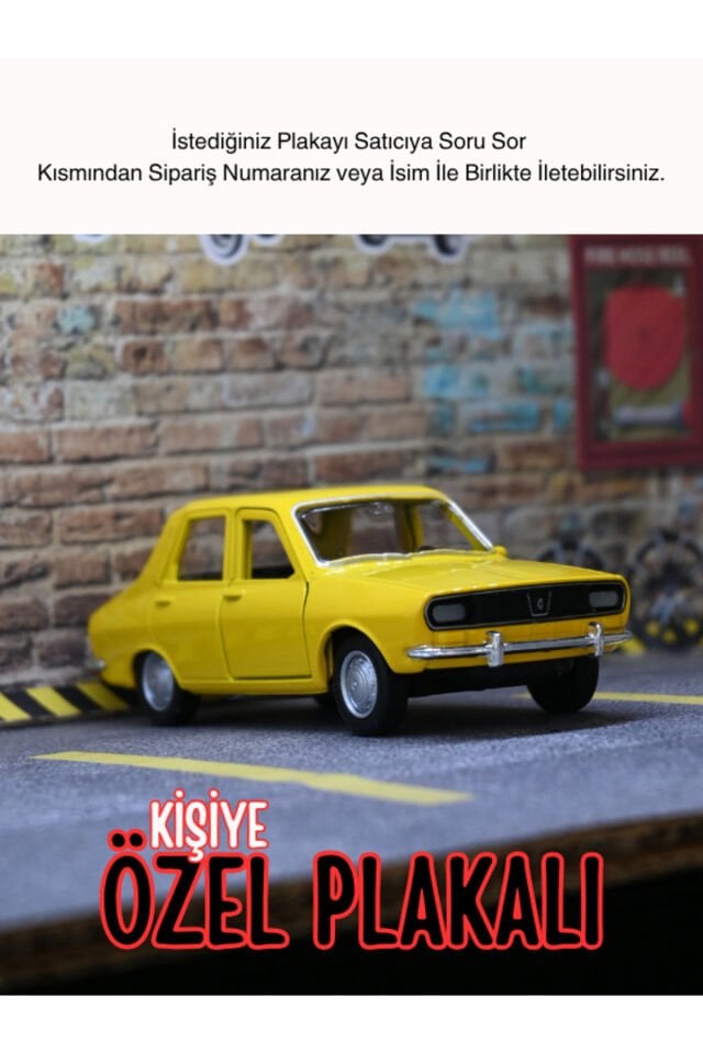 RENAULT 12 KLASİK METAL ARABA SARI