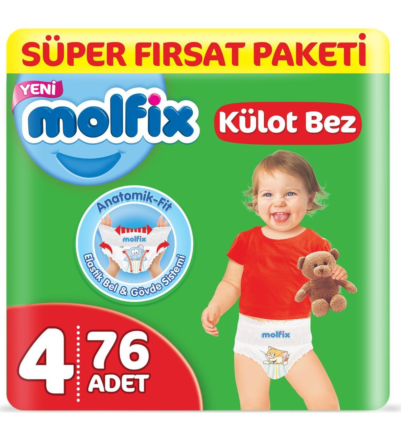 Molfix Süper Fırsat Paketi Külot Bebek Bezi 4 (Maxi) Beden-76 Adet