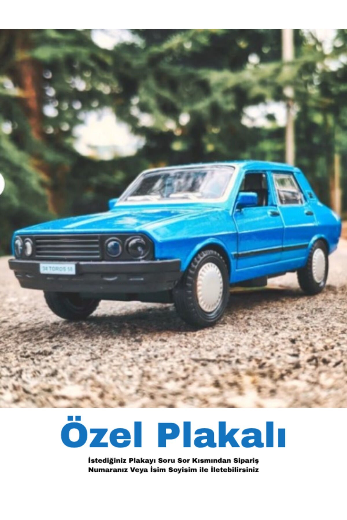 Kişiye Özel Plakalı Metal Araba Toros MAVİ