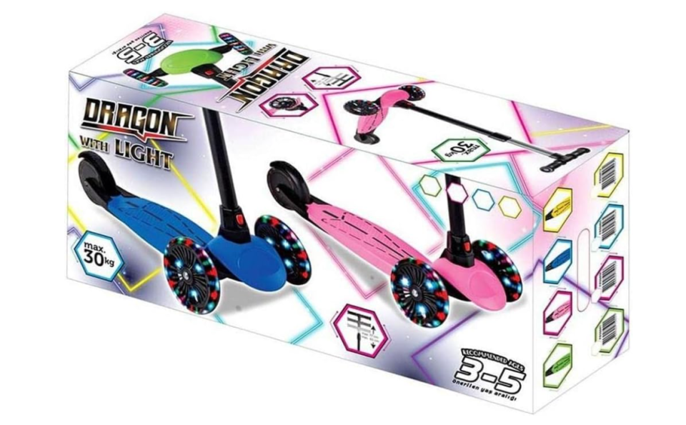 Dragon Isıklı Scooter Pembe