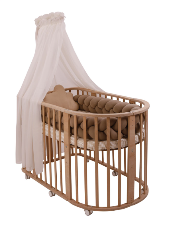 Egger Fonksiyonel Beşik  Kahve Örgü Koruma  Set İle EGG-01