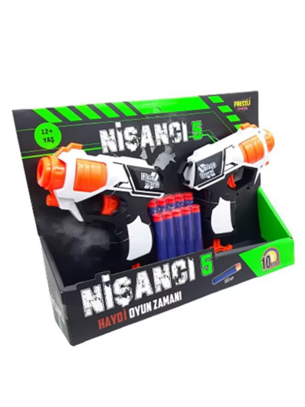 Nişancı 5 Sünger Dart Atan 10 Dartlı Oyuncak