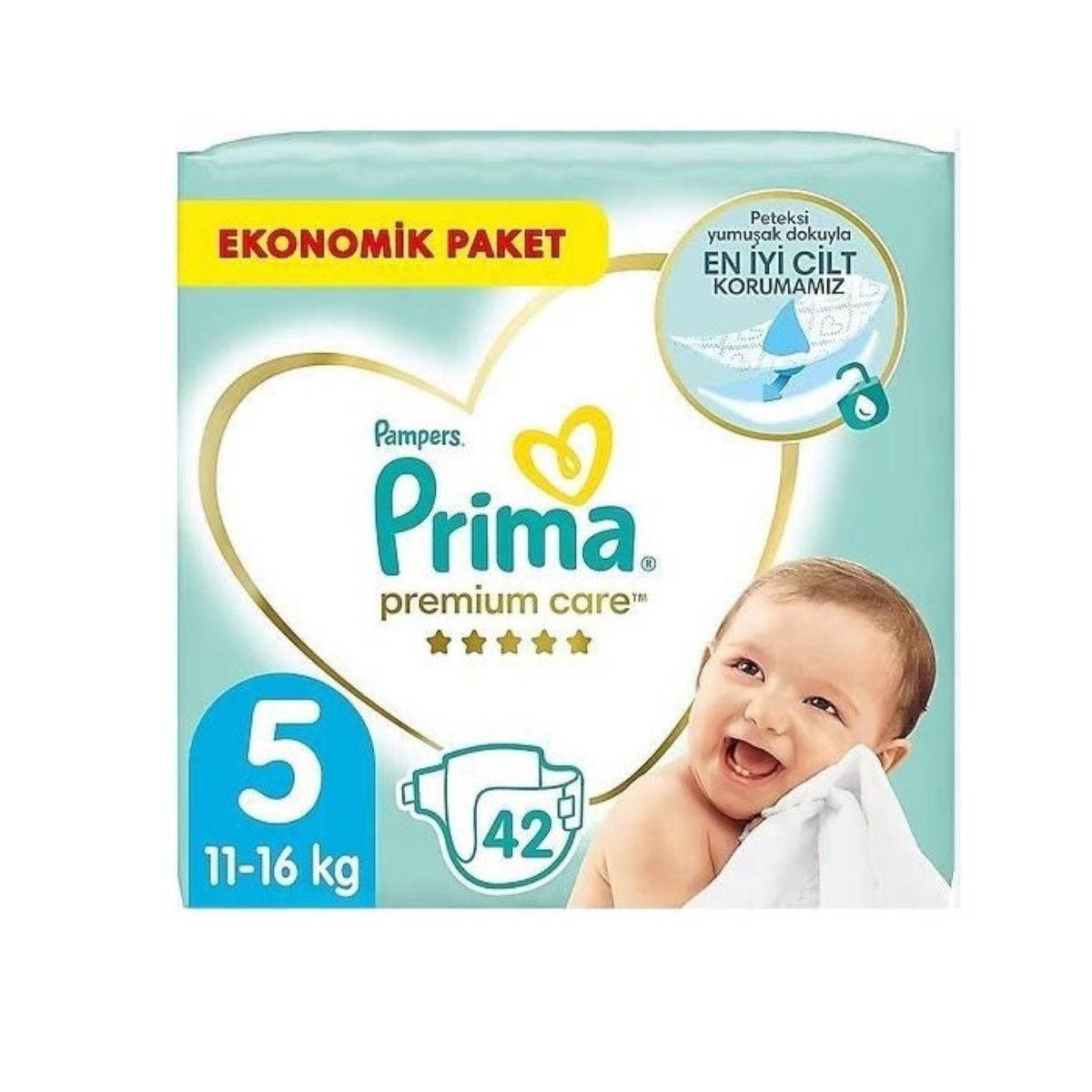 Prima Premium Care Cırtlı Bebek Bezi 5 (Junıor) Beden-42 Adet