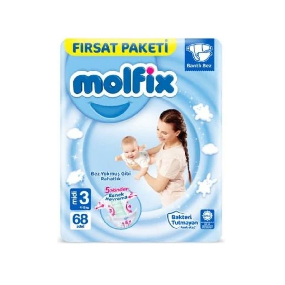 Molfix Fırsat Paketi Cırtlı Bebek Bezi 3/68