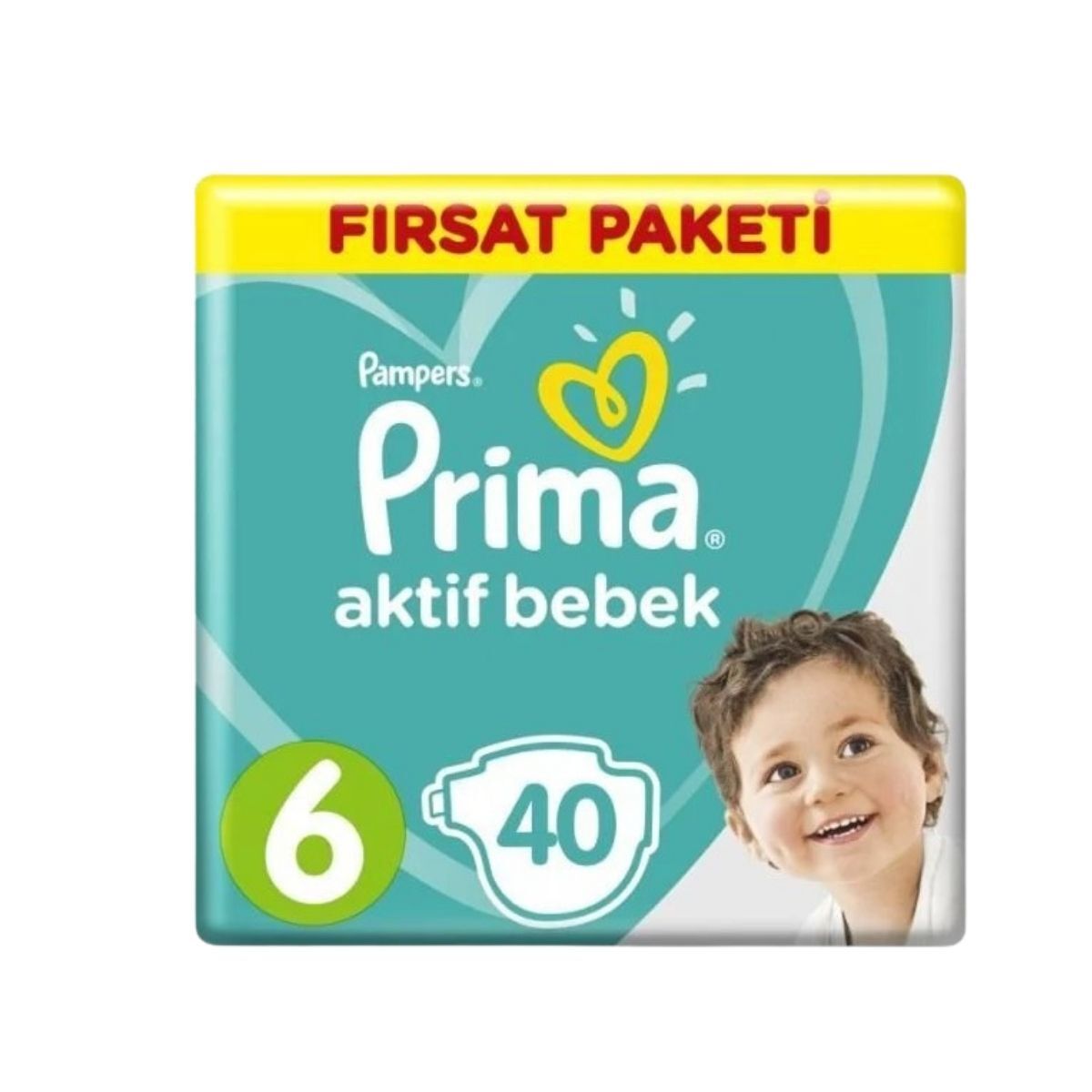 Prima Aktif Bebek 6 Numara 40 Adet Fırsat Paketi Cırtlı Bebek Bezi