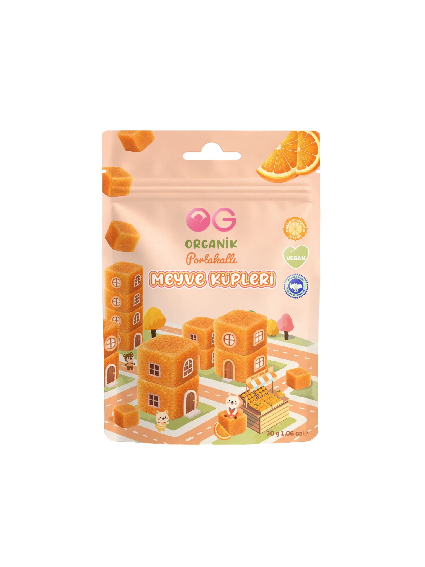 Og Organik Portakallı Meyve Küpleri 30 Gr