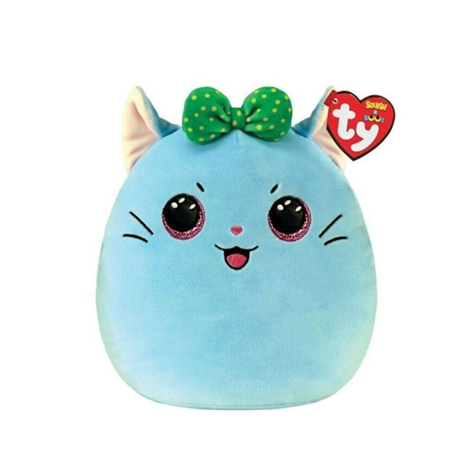 TY Squishy Beanies Fiyonklu Mavi Kedi Kirra Peluş 25 cm.