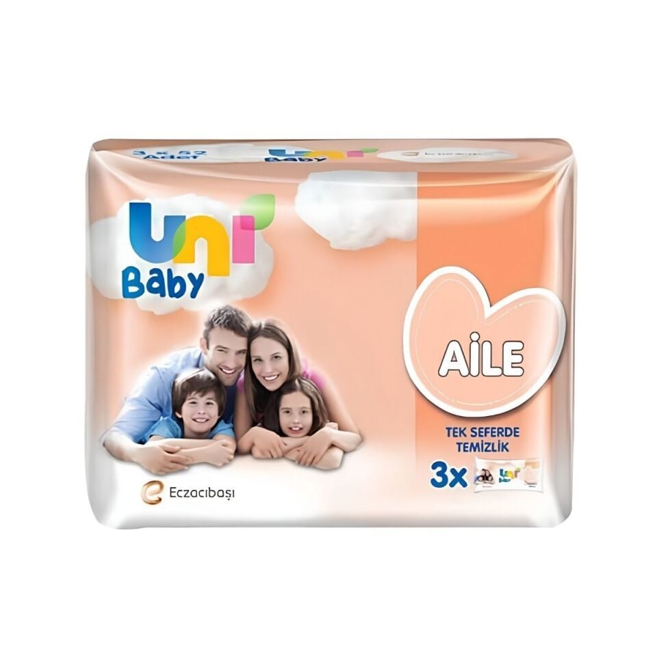Uni Baby Islak Mendil Aile Paketi 52 Yaprak 3lü