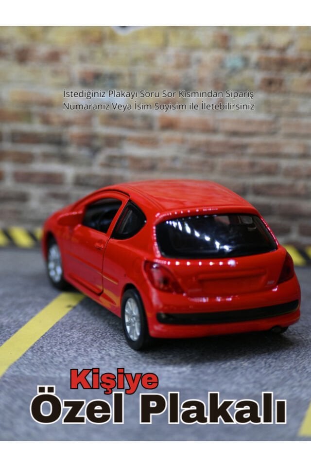 Peugeot 207 Metal Araba - 207 Oyuncak Araba - Kişi