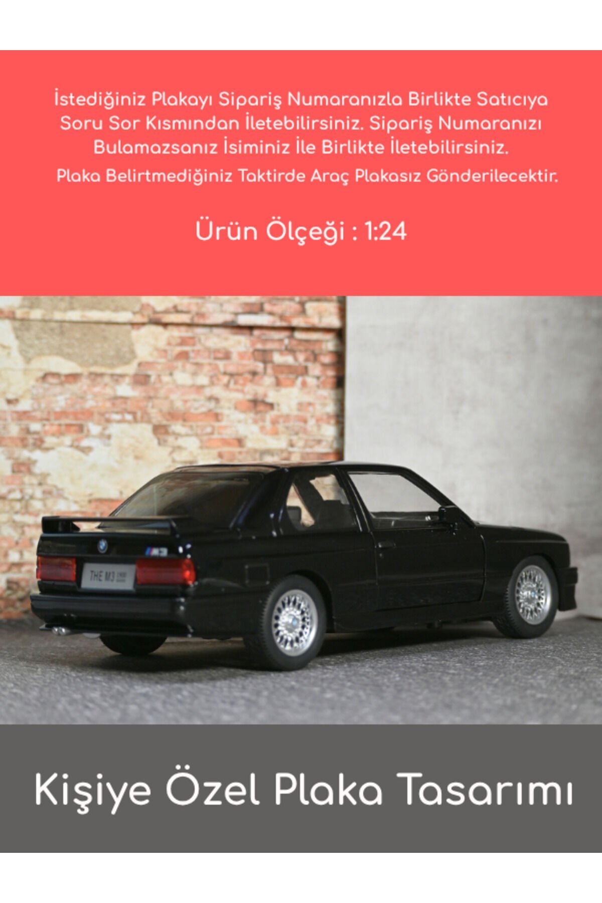 Bmw M3 Model Araba - Kişiye Özel Hediye Plakalı M3
