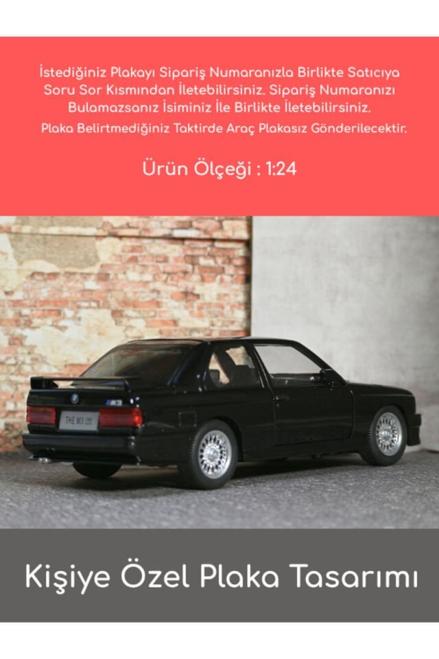 Bmw M3 Model Araba - Kişiye Özel Hediye Plakalı M3