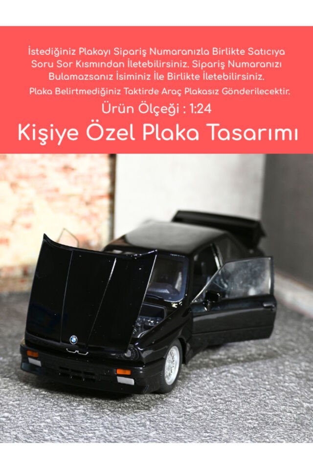 Bmw M3 Model Araba - Kişiye Özel Hediye Plakalı M3
