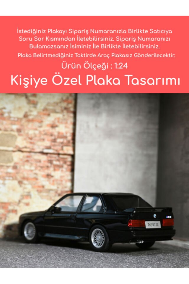 Bmw M3 Model Araba - Kişiye Özel Hediye Plakalı M3