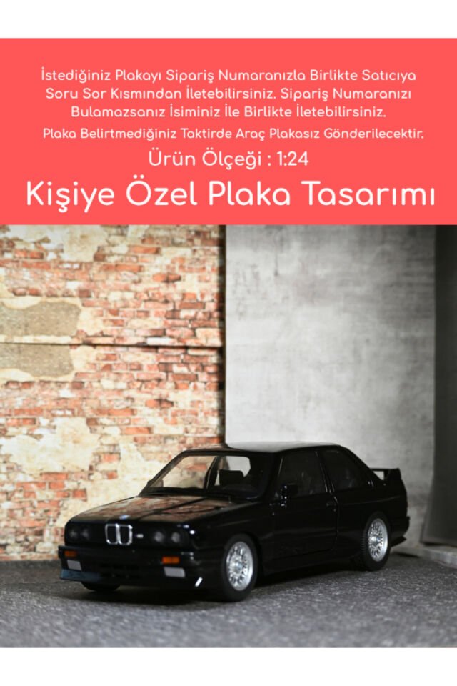 Bmw M3 Model Araba - Kişiye Özel Hediye Plakalı M3
