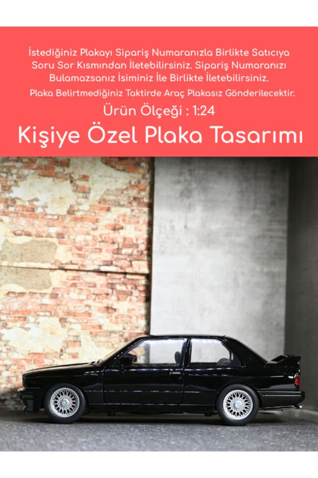 Bmw M3 Model Araba - Kişiye Özel Hediye Plakalı M3
