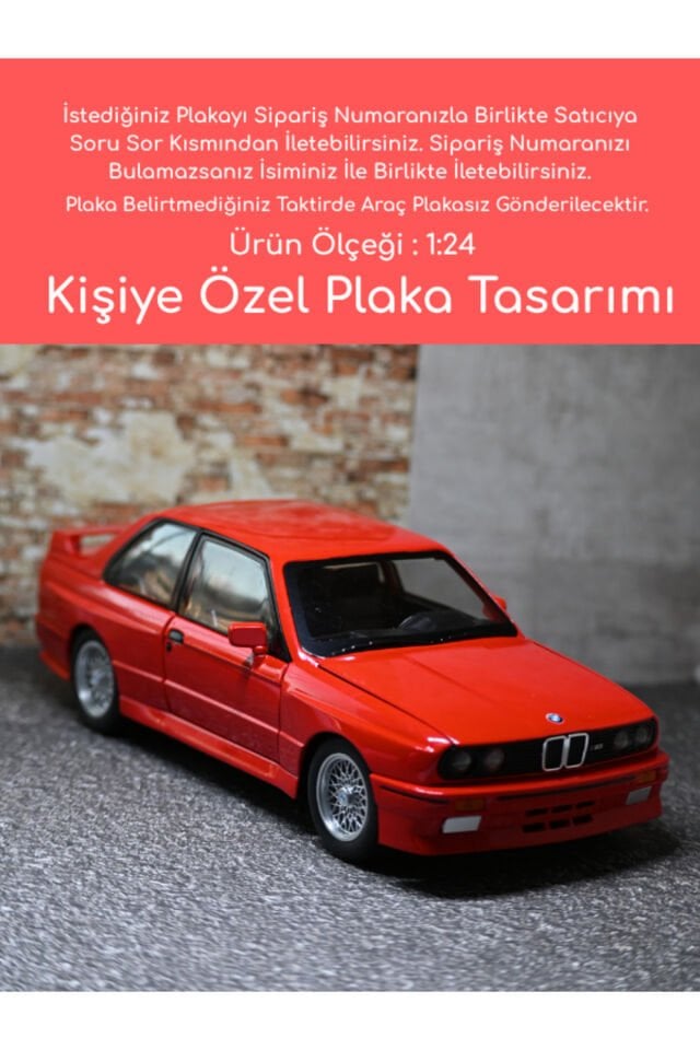 Bmw M3 Metal Model Araba - Kişiye Özel Plakalı Bmw