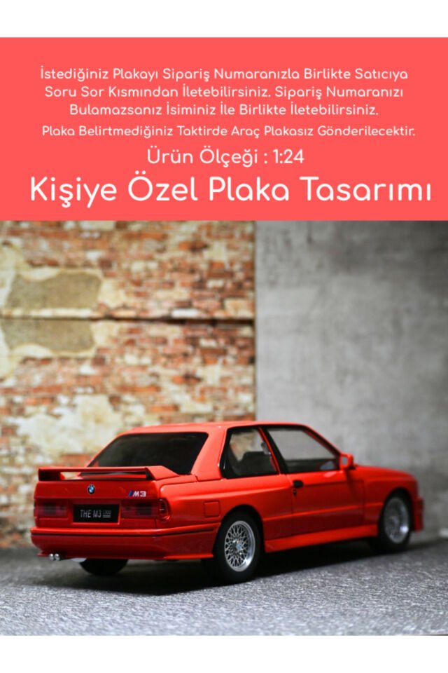 Bmw M3 Metal Model Araba - Kişiye Özel Plakalı Bmw