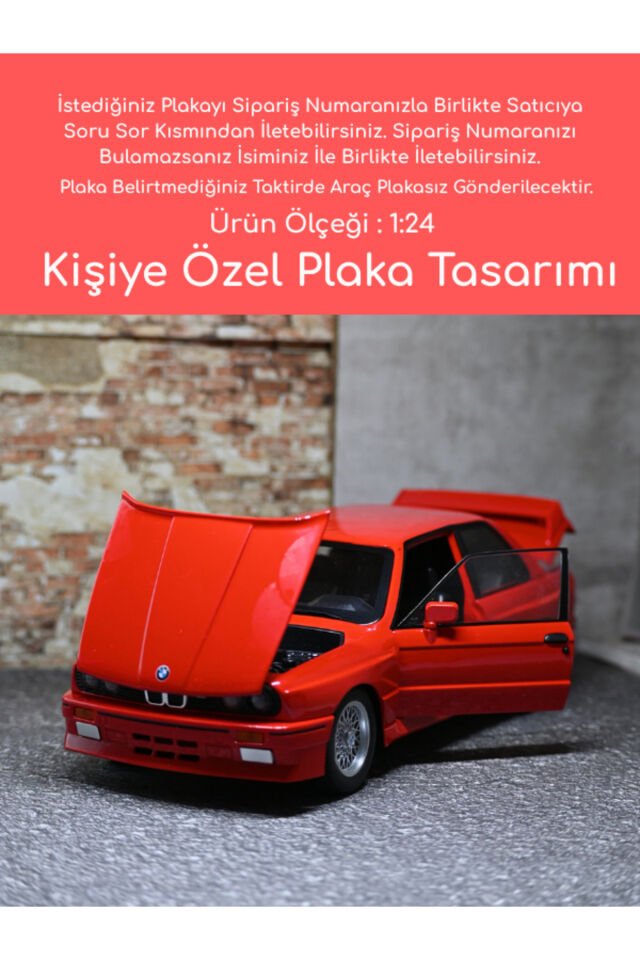 Bmw M3 Metal Model Araba - Kişiye Özel Plakalı Bmw