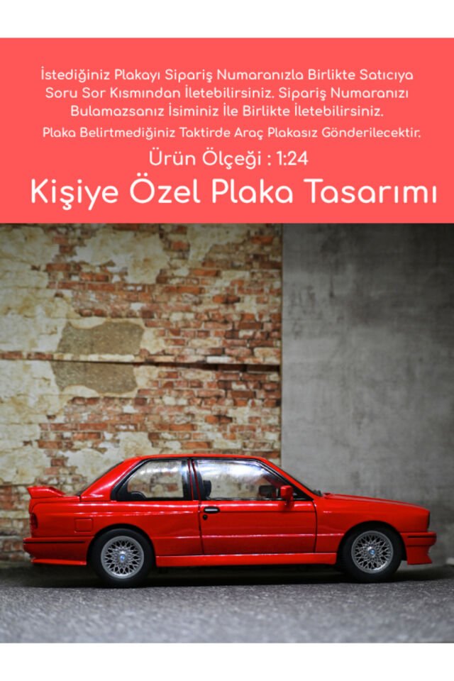 Bmw M3 Metal Model Araba - Kişiye Özel Plakalı Bmw