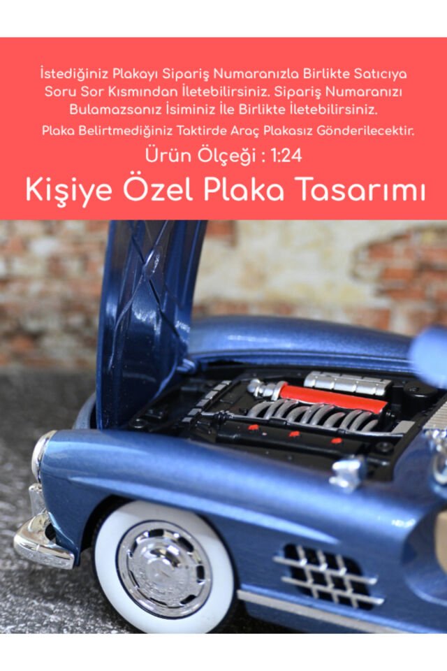 Mercedes-Benz 300SL Metal Model Araba - MAVİ