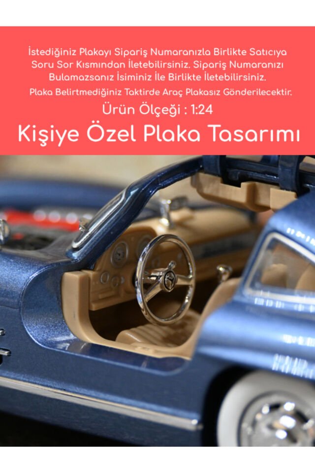 Mercedes-Benz 300SL Metal Model Araba - MAVİ