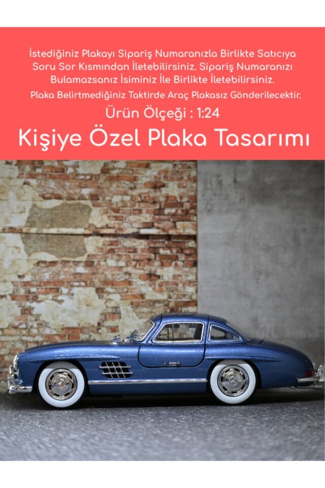 Mercedes-Benz 300SL Metal Model Araba - MAVİ