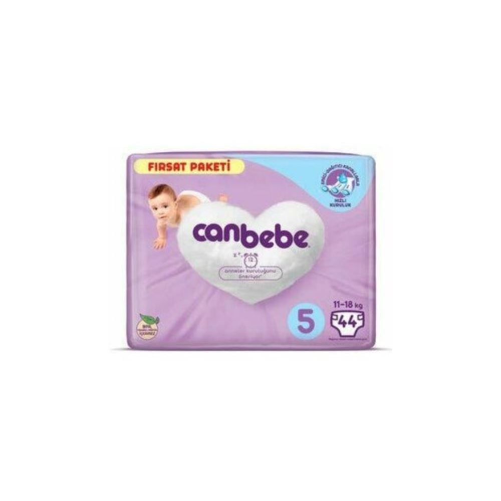 Canbebe Fırsat Paketi Cırtlı Bebek Bezi No:5 44 Adet