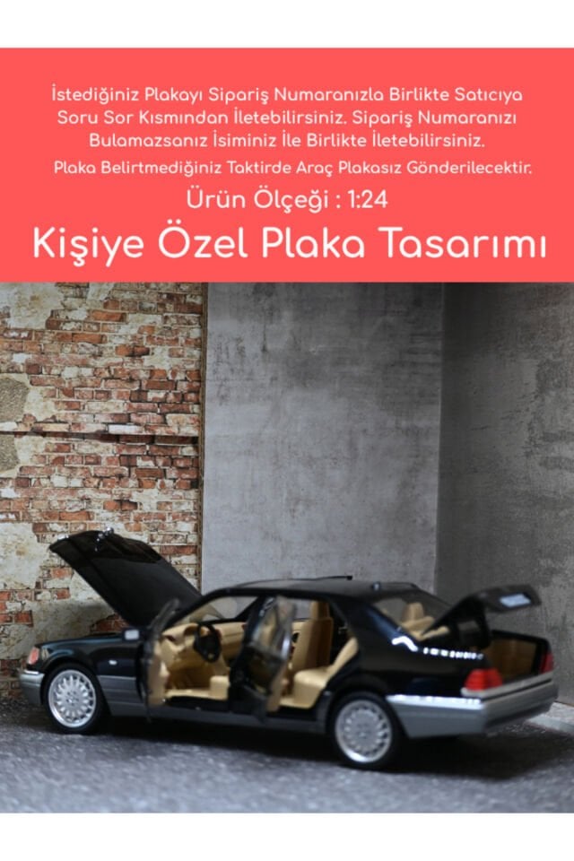 Mercedes-Benz S320 Metal Oyuncak Araba - 1:24 Ölçe