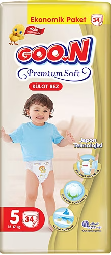 Goon Ekonomik Paket Premium Soft Külot Bebek Bezi 5 (Junıor) Beden-34 Adet