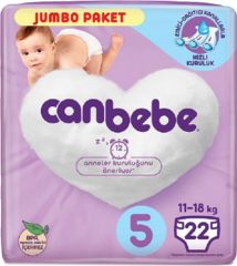 Canbebe Jumbo Paket Cırtlı Bebek bezi No:5 22 Adet