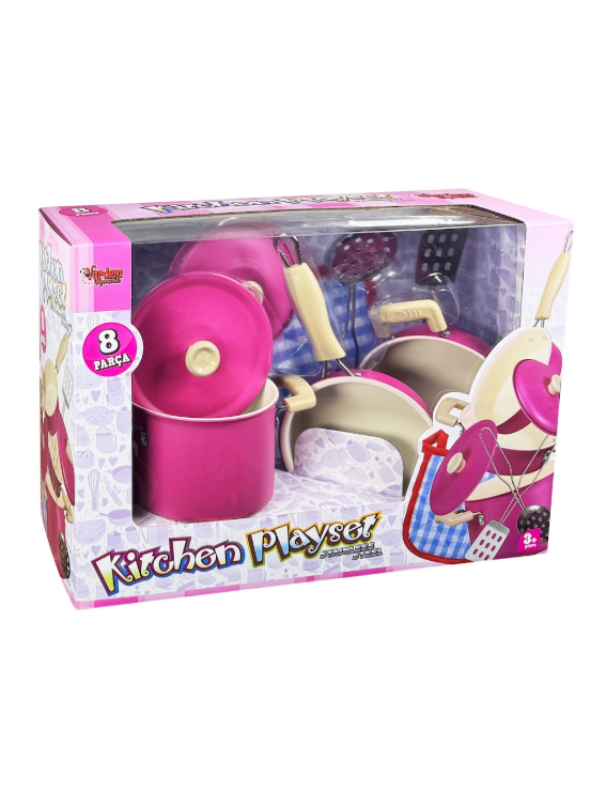 8694359094630 8 PARCA PEMBE EMAYE TENCERE TAVA SET