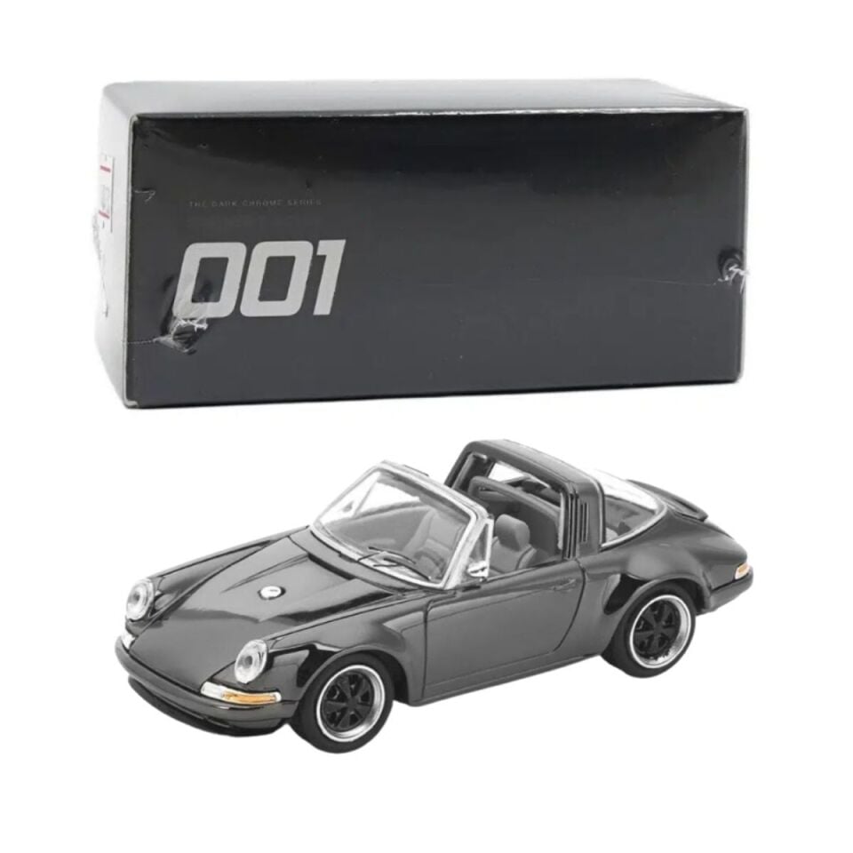 Pop Race Singer Targa Dark Chrome 1:64 Diecast Model Araba PRDC001