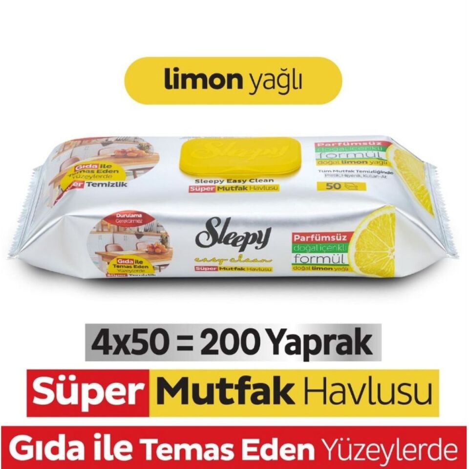 Sleepy Mutfak Temizleme Havlusu Limon