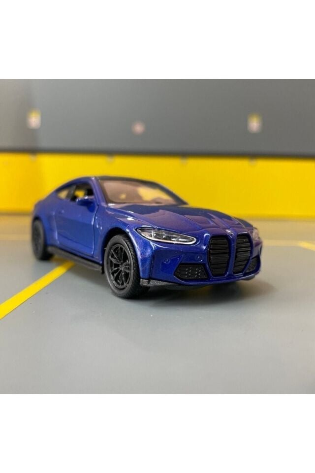 Bmw M4 1/36 Ölçek Diecast Metal Model Araba MAVİ