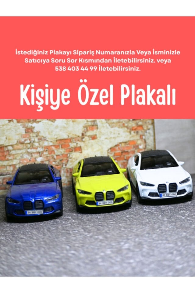 WELLY BMW M4 3LÜ METAL ARABA BEYAZ-YEŞİL-MAVİ