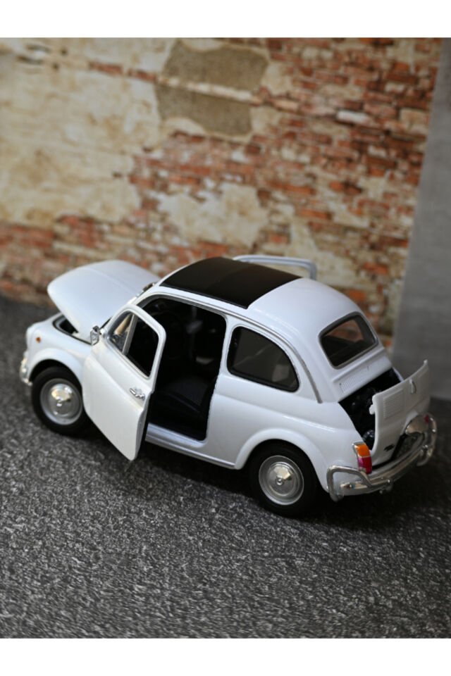 FİAT 500 KLASİK METAL ARABA BEYAZ