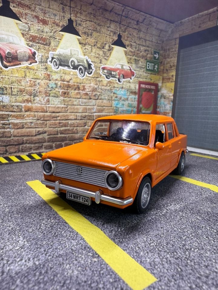 Murat 124 Metal Araba - Işıklı Ve Sesli Kişiye Özel Plakalı Turuncu