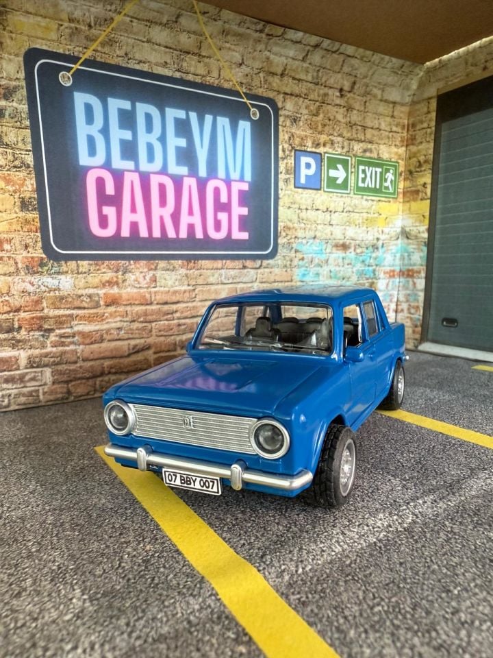 Murat 124 Metal Oyuncak Araba - Işıklı Ve Sesli Kişiye Özel Plakalı Mavi