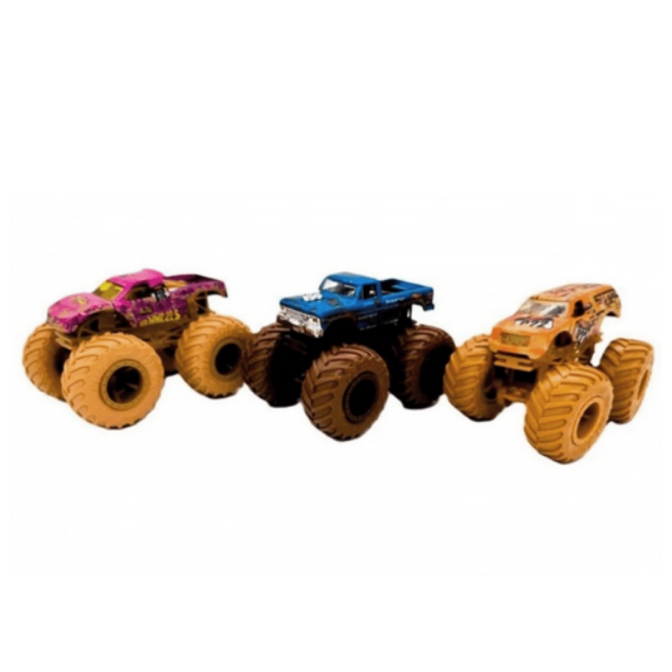 Hot Wheels Monster Trucks Mud Racers Vehicle 3'lü Paket