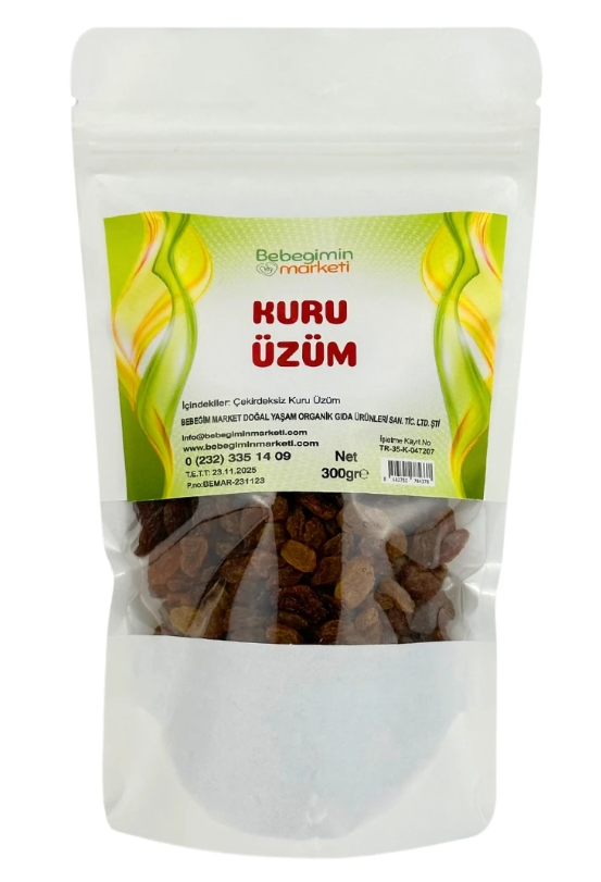 Bebeğimin Marketi Kuru Üzüm (Çekirdeksiz) 300 Gr