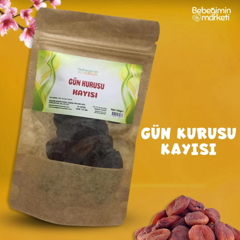 Bebeğimin Marketi Gün Kurusu Kayısı 100Gr